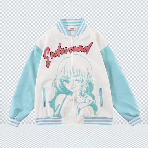 

men's jackets 2021 bomber jacket streetwear anime girl clothing men harajuku single breasted spliced autumn baseball pure coat casual, Black;brown