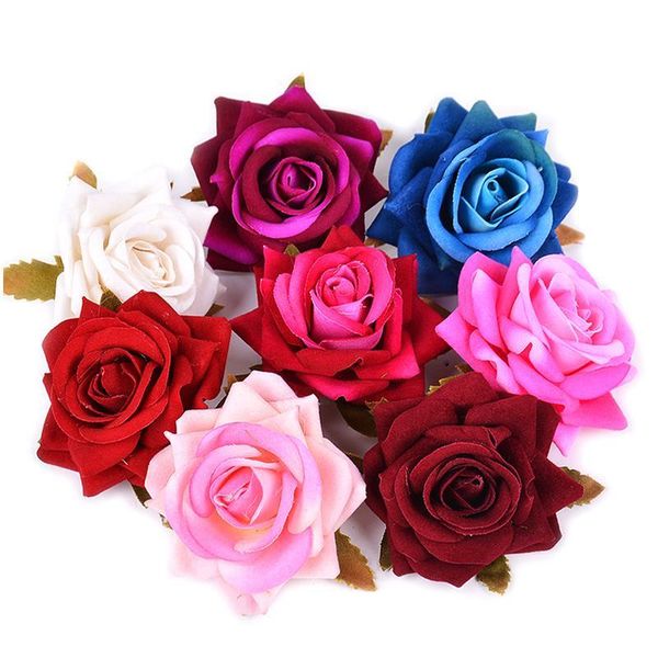

2pcs 6cm silk sharp rose artificial flowers for home wedding decoration diy craft bridal wreath valentine's day fake flo jllokw