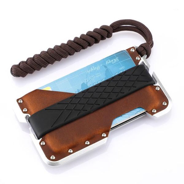 

metal card holder wallet men's outdoor little pilot minimalist cardholder wallets1, Red;black