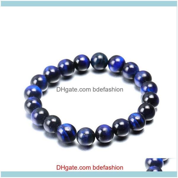 

beaded, strands jewelryblue tiger eye bracelet natural stone round beads elasticity rope buddha bracelets for men women 6mm 8mm, Black