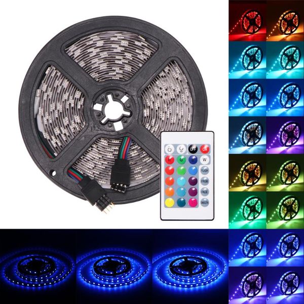 

led stripe 5mrgb stripe lights lamps fairy lights waterproof led 24k remote