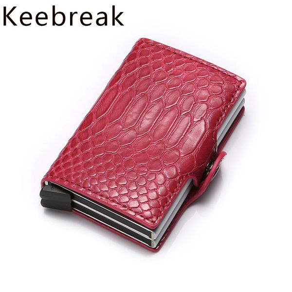

wallets red rfid women wallet ladies money bag mini purse aluminium pink slim card leather female small thin valet portfel, Red;black