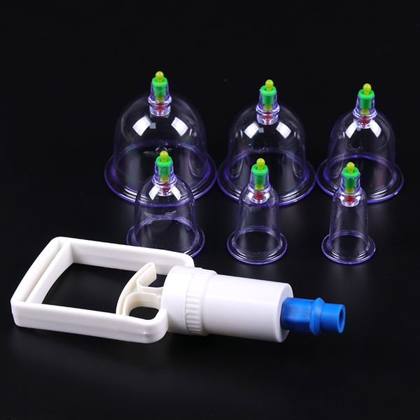

vacuum cupping body massager cups jar set plastic vacuum suction therapy cupping cans for massage 6pcs/set