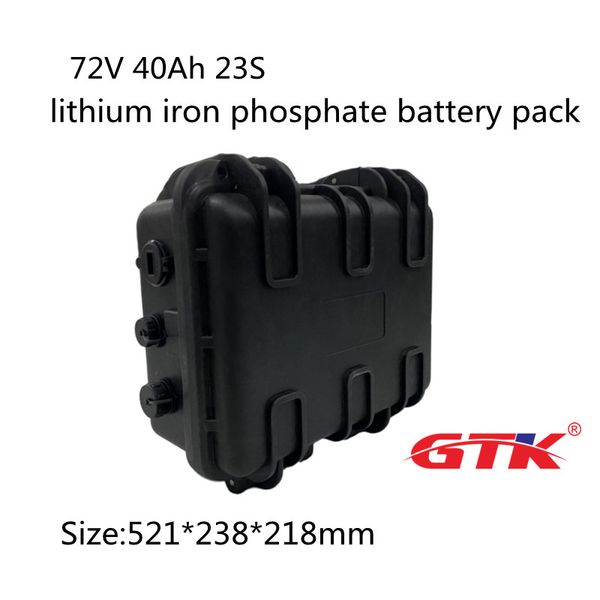 72V 40Ah wiederaufladbarer Lifepo4-Akku 23S Lithium-Eisenphosphat für Golfwagen Elektroroller E-Bike YMH UPS + 5A Ladegerät