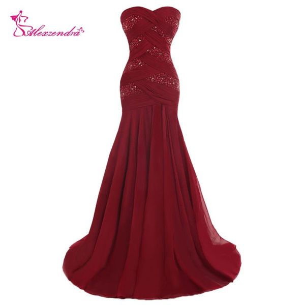 

party dresses alexzendra burgundy mermaid beaded pleats sweetheart long evening dress prom plus size special, White;black