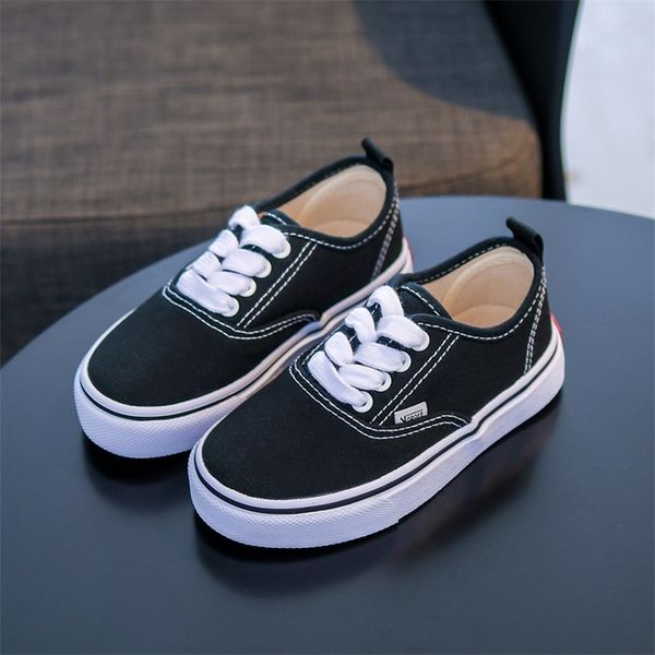

children black board simple classical slip on canvas non-slip soft boys girls leisure outdoor tenis shoes 210306