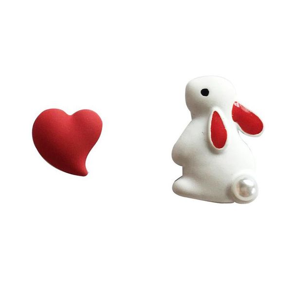 

stud creative cute asymmetric heart earrings exquisite pearl jewelry for women sweet girl party accessories, Golden;silver