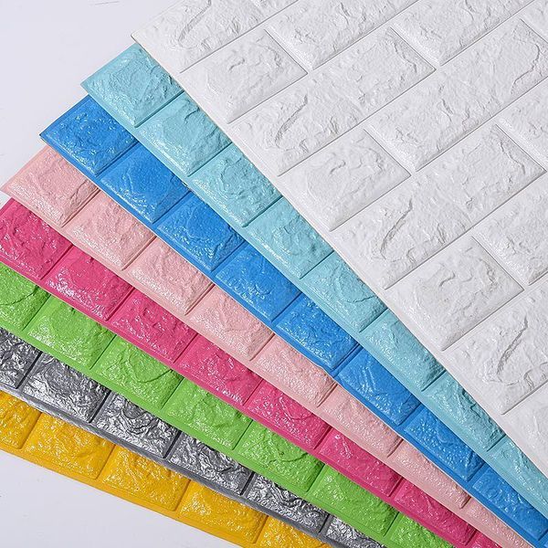 

wall stickers 3d brick sticker living room diy pe foam wallpaper panel flower stone decoration embossed poster