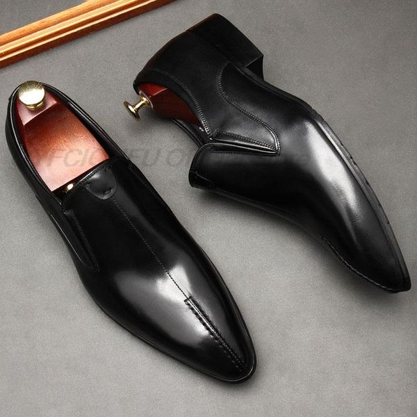 

brown black mens leather shoes genuine leather oxford shoes for men luxury dress shoes slipon wedding leather brogues