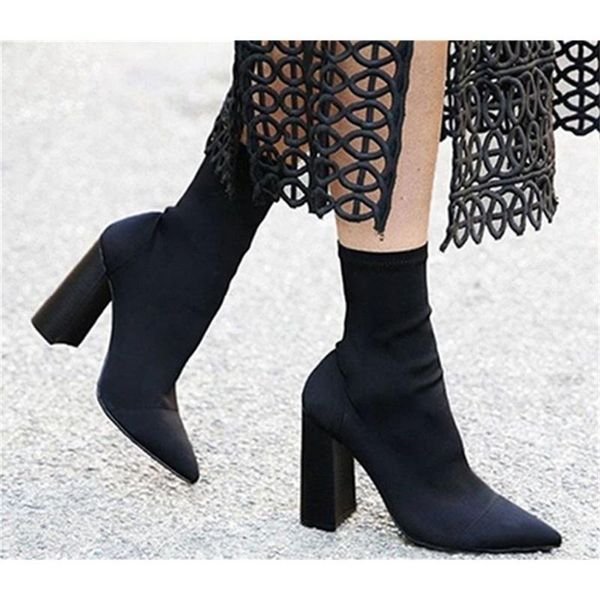 

dress shoes thick heel boots for women in winter, Black
