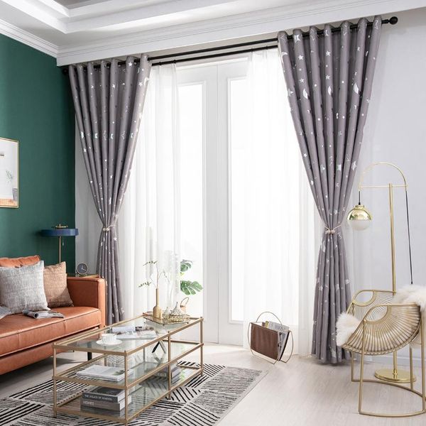 

kid window drapes moon star printed window curtain blue pink gray fashion bedroom living room curtain eyelets 100x250cm d30