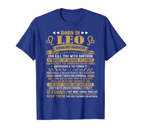 

born in leo facts t-shirt for mens and womens, White;black