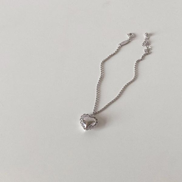 

link, chain trendy jewelry heart bracelet simple personality silvery plating metal for girl party gifts, Black