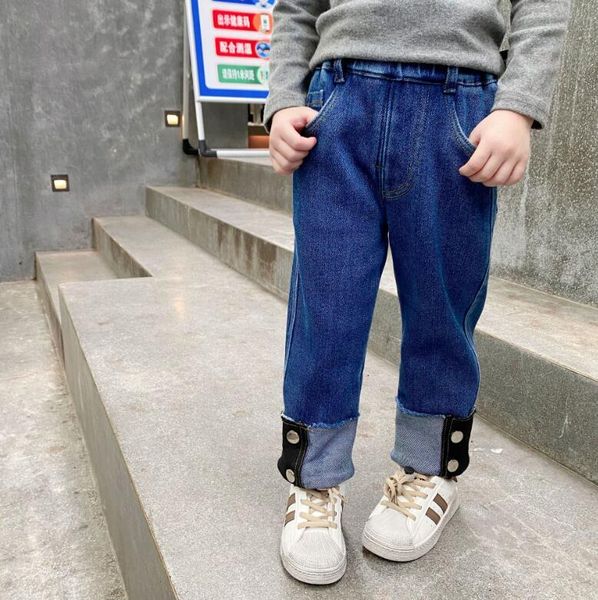 

jeans 2021 arrival girls boys denim long pants winter fashion kids jean 2-8 years wd718, Blue