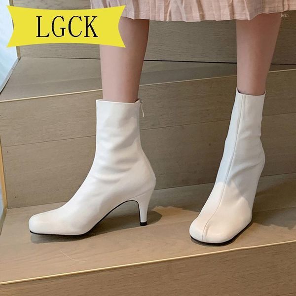 

boots plus size 34-39 brand ankle for women fashion shoes plush warm winter short zipper thin heels comfortable lady1, Black