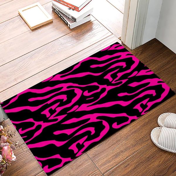 

carpets zebra texture pink welcome doormat kitchen bathroom non-slip rugs living room bedroom modern home decoration carpet