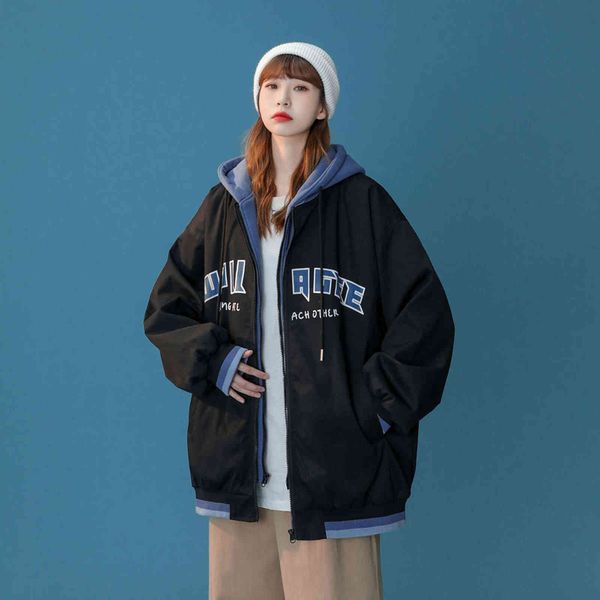 

autumn versatile loose casual long sleeve jacket men's and women's a300-jk626-p85 control 118, Black;brown