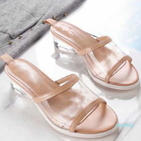Sandálias de geleia chinelos saltos altos sapatos de luxo equilíbrio qualidade qualidade mulheres primavera e outono moda