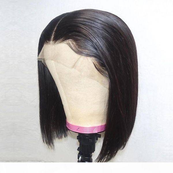

human hair wigs bobs short cut styles glueless vrgin remy front lace short wigs black women bob lace wig with baby hair, Black;brown