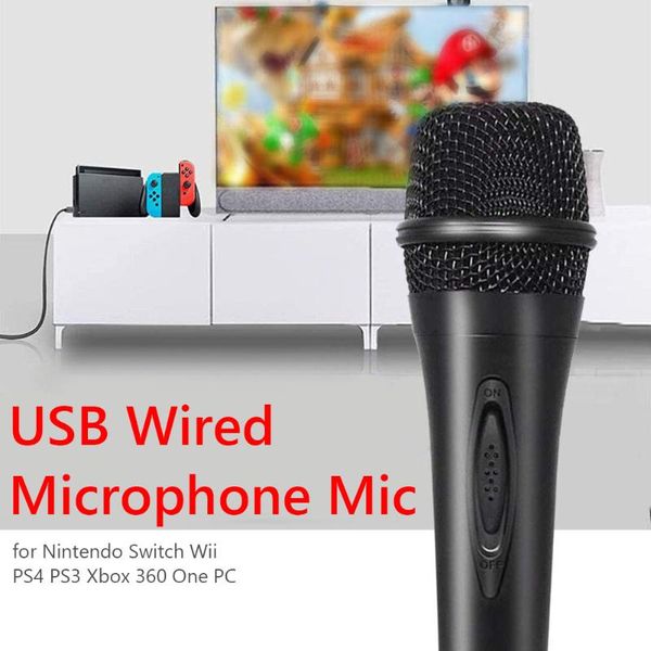

microphones usb wired microphone for switch wii ps4 ps3 one pc karaoke mic chatting network teaching video conferencing
