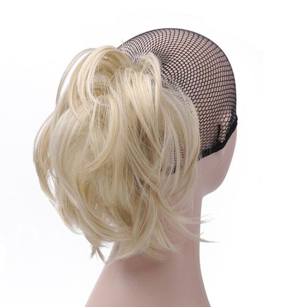 

synthetic wigs girl's claw pony tail hair women blonde ponytail hairpiece high temperature fiber 14inch long horse, Black