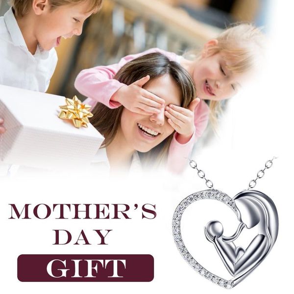 

decorative objects & figurines gifts for mum sterling silver mother daughter love heart-shaped necklace pendant mother's day gift jewel