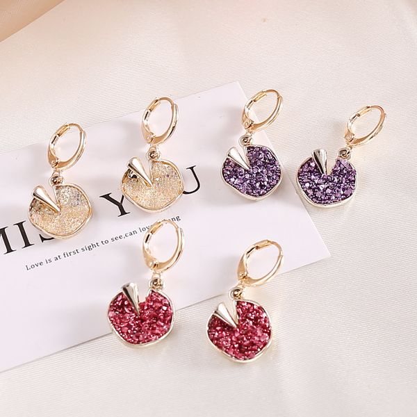 

factory wholesale jewelry geometric frosted round female personality versatile fashion earrings e255 party gift