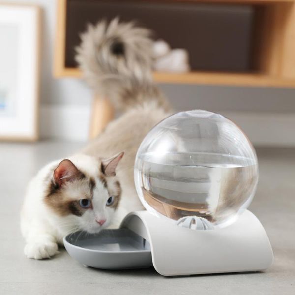 

dog bowls & feeders cat fountain self dispensing pet waterer round bubble shape water fountains dispenser gravity bowl for small grey