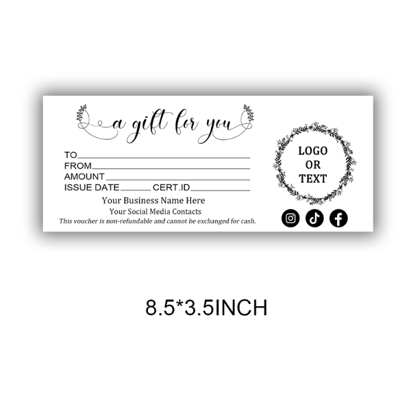 

greeting cards gift certificate personalized simple voucher add your logo a for you card