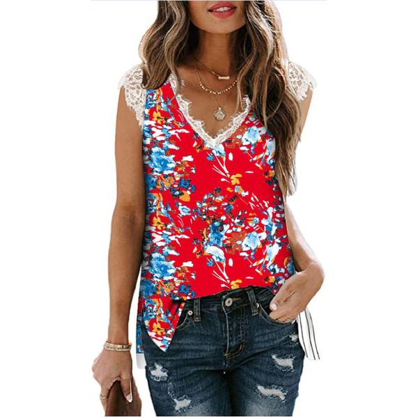 

women's tanks & camis 2022 summer women sleeveless lace tank t-shirt vest female white black underwear