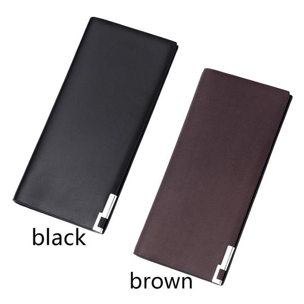 

men's wallet thin clutch leather solid soft wallets money bag 2021 man pocket purse, Red;black