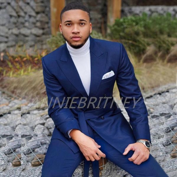 

men's suits & blazers fashion wedding suit for men blue slim fit 3 piece(blazer+pants+vest)custom made plus size formal man party tuxed, White;black