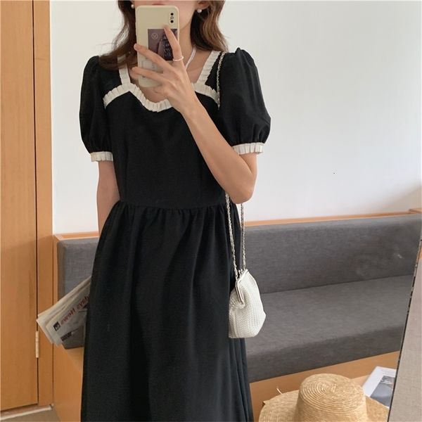 

casual dresses black streetwear elegance retro sweet chic party stylish summer vintage prom long es vestidos d5xu, Black;gray