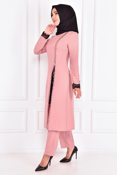 

ethnic clothing pearl detail combin powder asm2401, Red