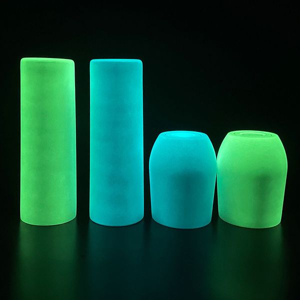 20oz azul e verde tumblers canecas brilho nas canecas escuras copo magro direto com tinta luminosa luminosa1 xícaras de viagem mágica zwl620