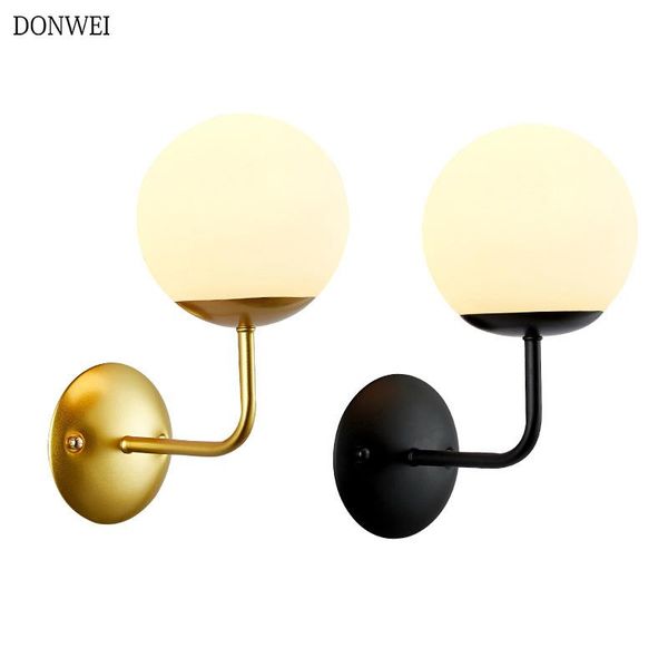

modern nordic wall lamp glass ball retro wall light bedroom bedside lamp restaurant aisle corridor light ac85-265v