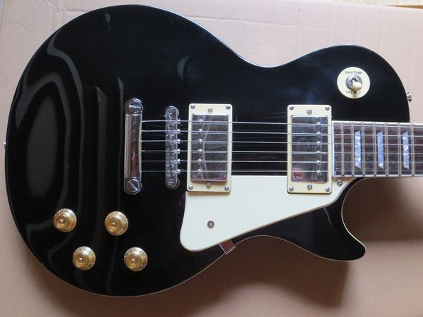 

oem black electric guitar, ebony binding, gold hardware, delivery