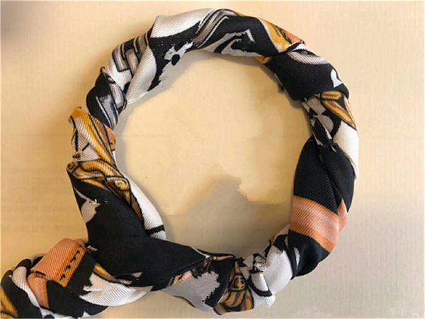 

silk handbag bag scarf headbands new women letter flower silk scraves grade silk bag scarf hair bands 8x120cm, Blue;gray