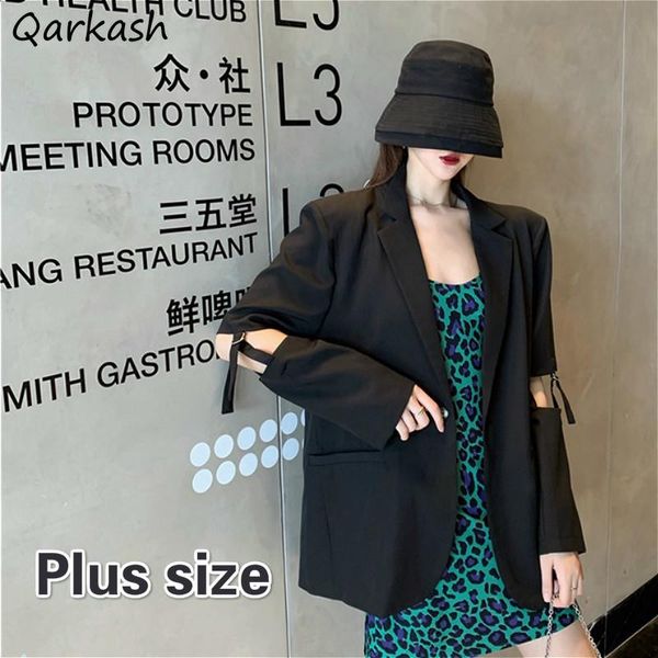 

women's suits & blazers women chic harajuku vintage removable high street trendy lady fashion clothes oversize 4xl simple design womens, White;black