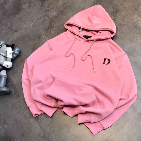 

2022 factory wholesale new model [jimo sweater]spring 22 couple simple three-dimensional letter embroidery casual loose hooded sweater, Black