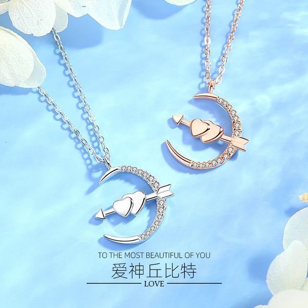 

jewelry highly quality women party wedding lovers gifts925 necklace women's pure silver cupid chain pendant