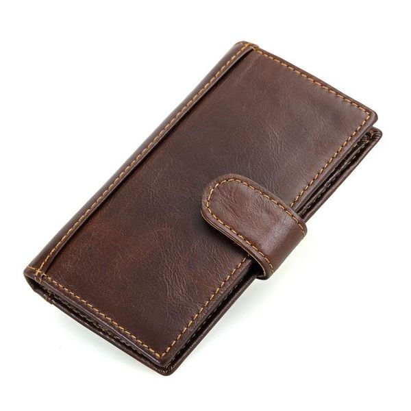 

card holders leather long wallet retro case rfid antimagnetic shielding passport large capacity, Brown;gray