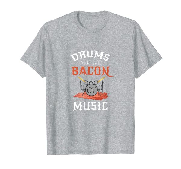 

funny drums bacon msuic drummer musician gift men women kids t-shirt, White;black