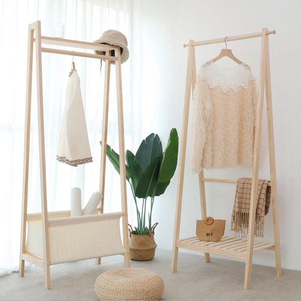 

clothes rack bedroom furniture bag racks modern simple cloakroom cloth olid wood shelf