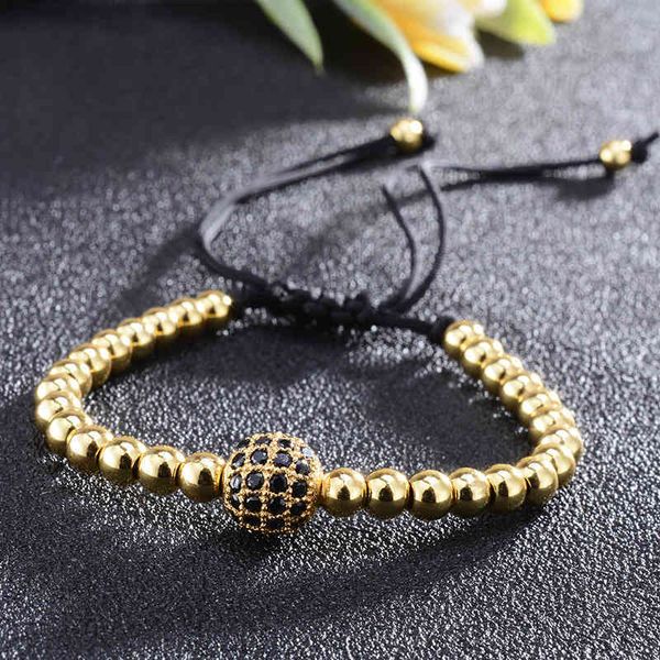 

special offer 70% off creative bracelet jewelry with round beads and zircon, Black
