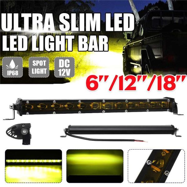 

working light 6d slim led bar 12v 6" 12" 18" 24" 30" 36" 42" 48" inch spot flood combo for suv 4x4 o