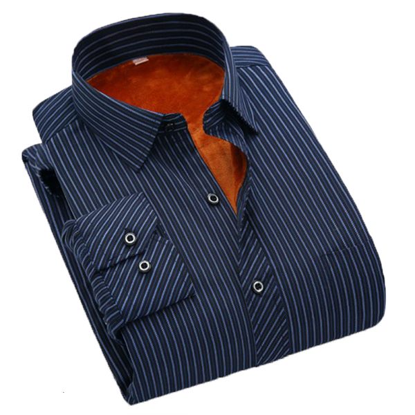 

2021 new brand men winter warm plush long sleeve fashion slim casual plaid man shirt thickening warmth retention s21a 6wiv, White;black
