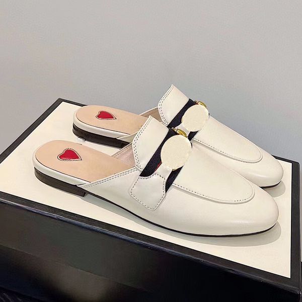 

spring and fall soft leather womens lazy slipper sandal with buckle women shoes print ladies casual rubber sole moccasins shoe sandals flat, Black