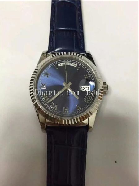 

original box men's watches bp maker v5 36mm 118135 118138 118139 asia 2813 automatic sapphire mirror black brown leather strap, Slivery;brown