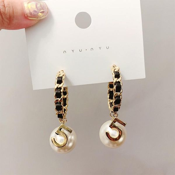 

dangle & chandelier simple fashion imitation pearl leather digital earrings for women hypoallergenic korean jewelry wholesale, Silver